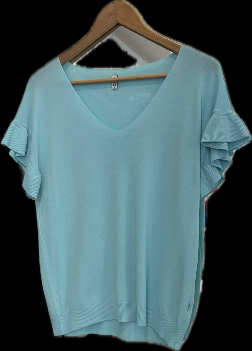 V-NECK SHORT SLEEVE TOP 6578