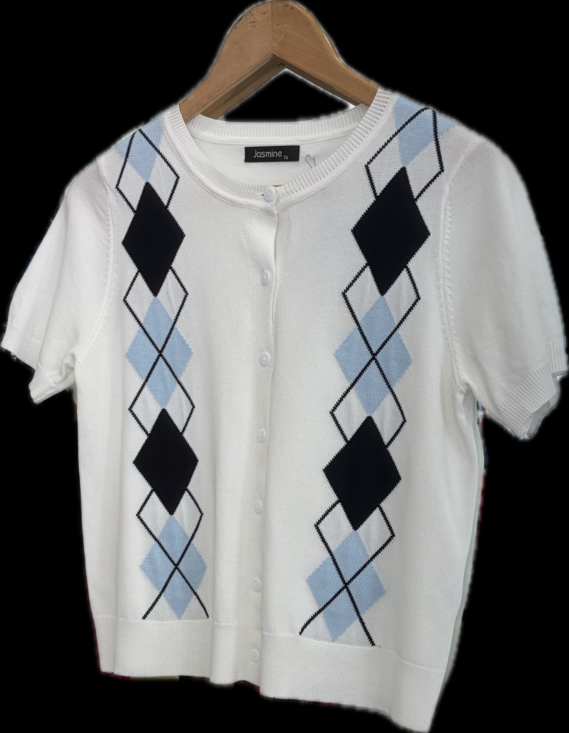 CHECKERED PRINT BUTTON UP TOP 8770