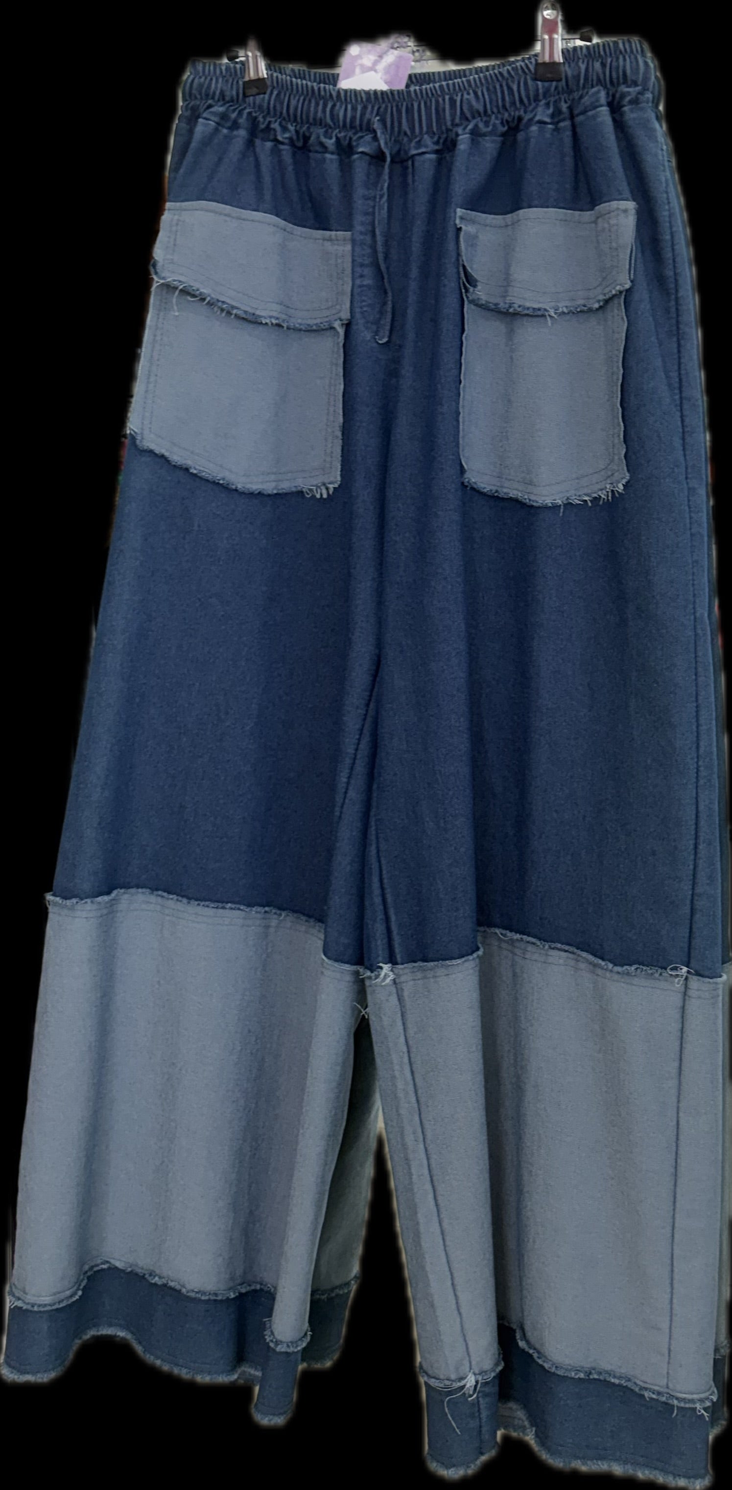 WIDE LEG PATCH DESIGN TROUSERS 341
