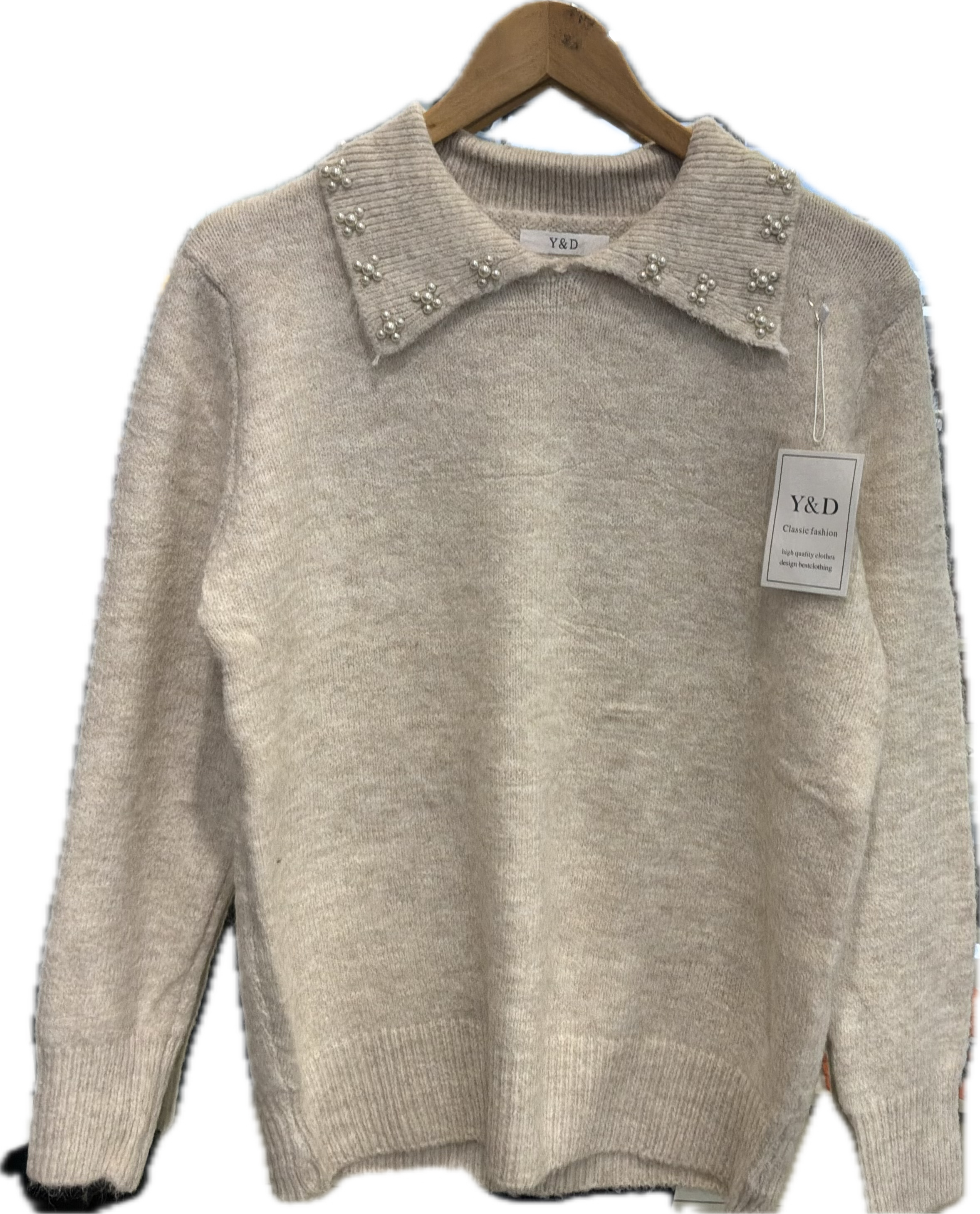 Y & D KNIT JUMPER WITH PEARLS 2233