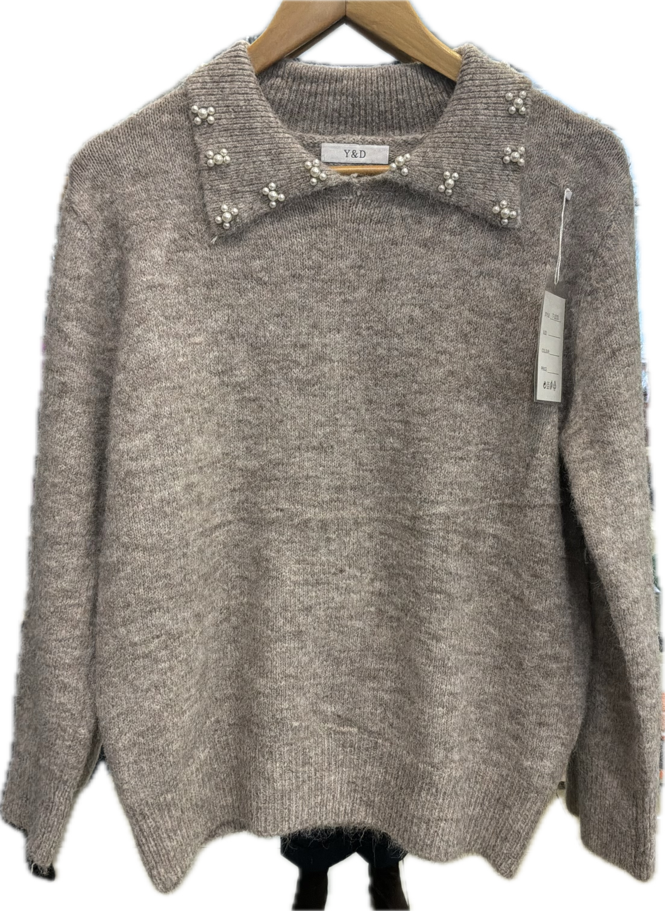 Y & D KNIT JUMPER WITH PEARLS 2233