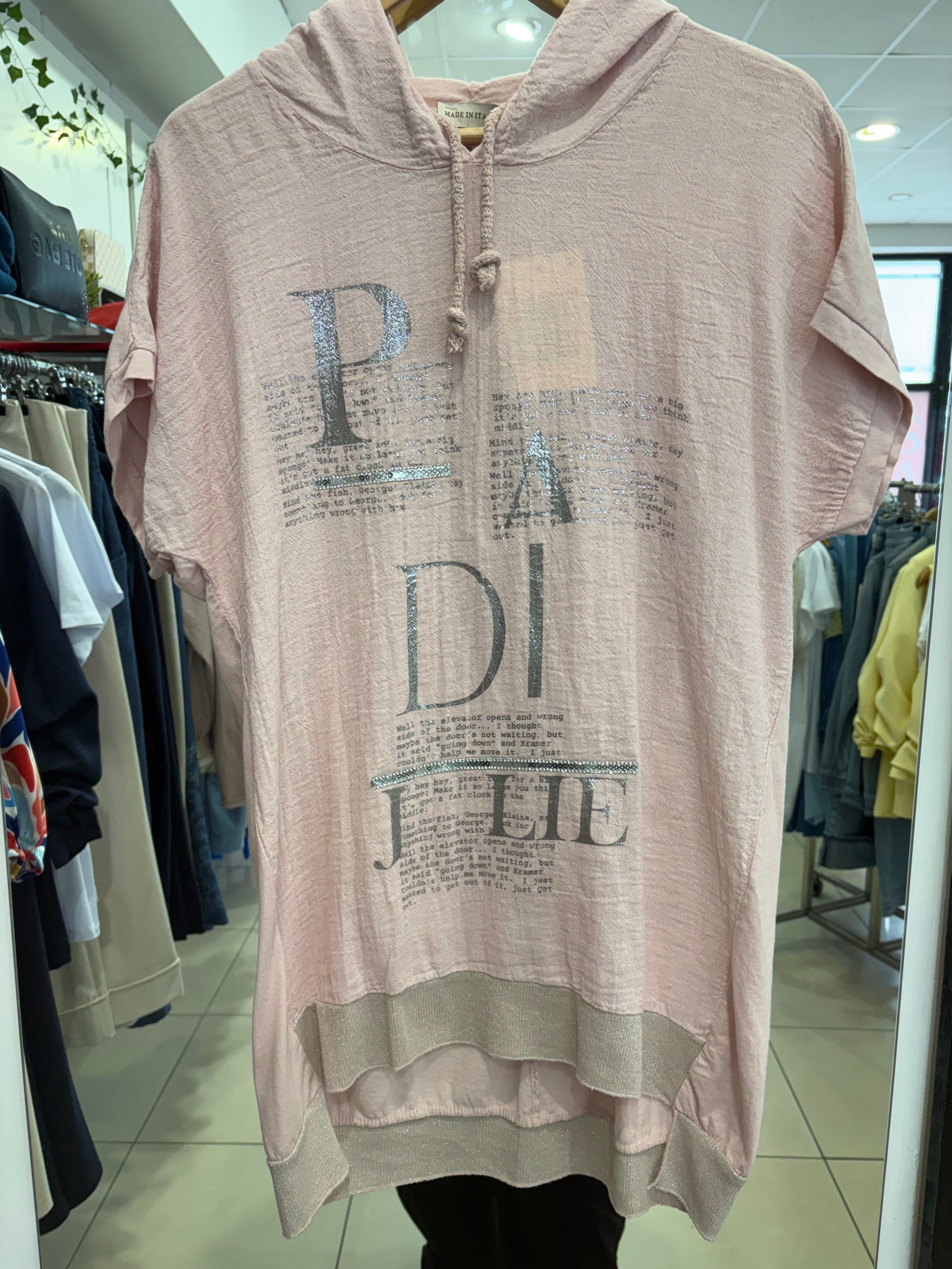 MADE IN ITALY SHORT SLEEVE HOODED SHIRT 1698