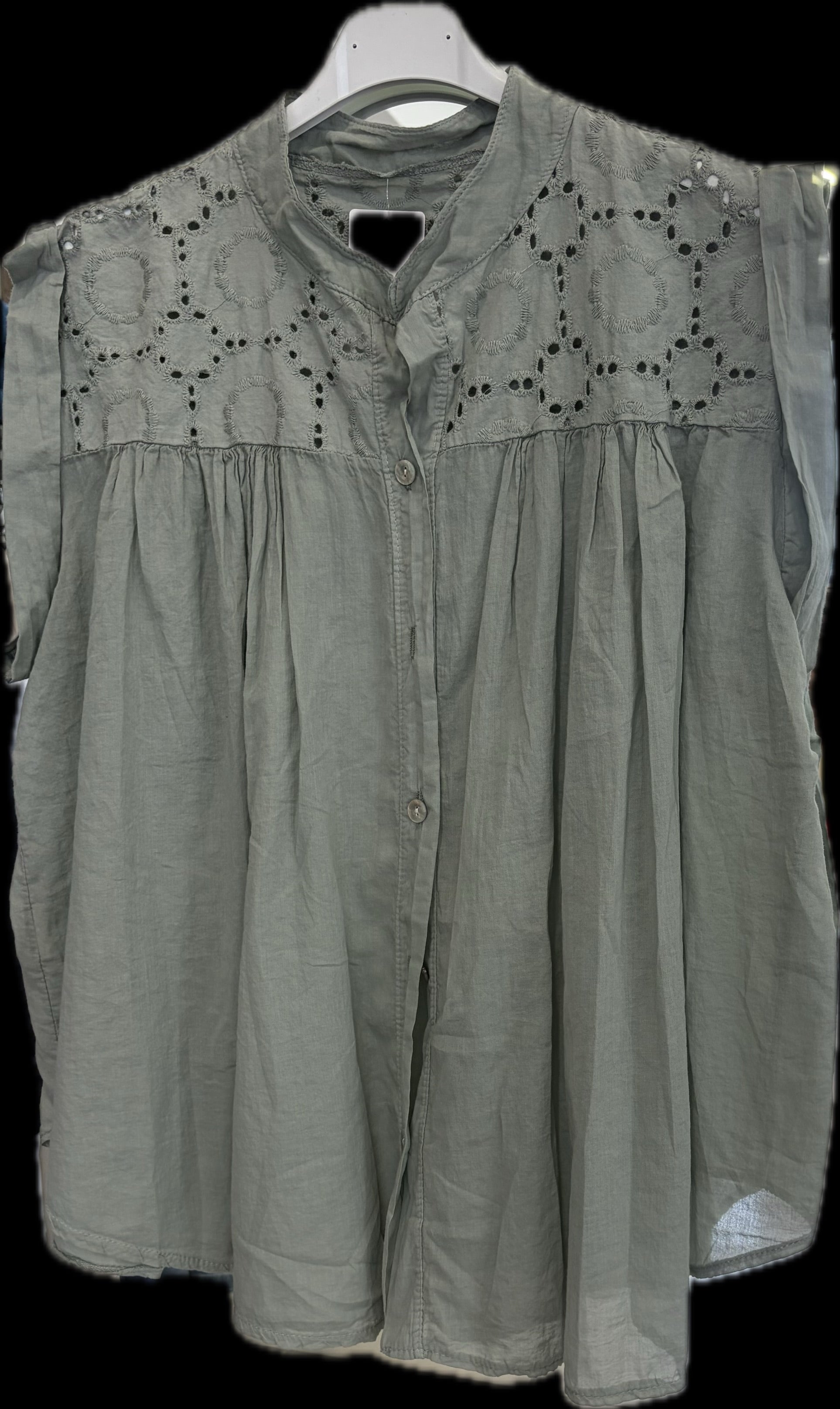 BUTTON UP LACE BLOUSE 2277