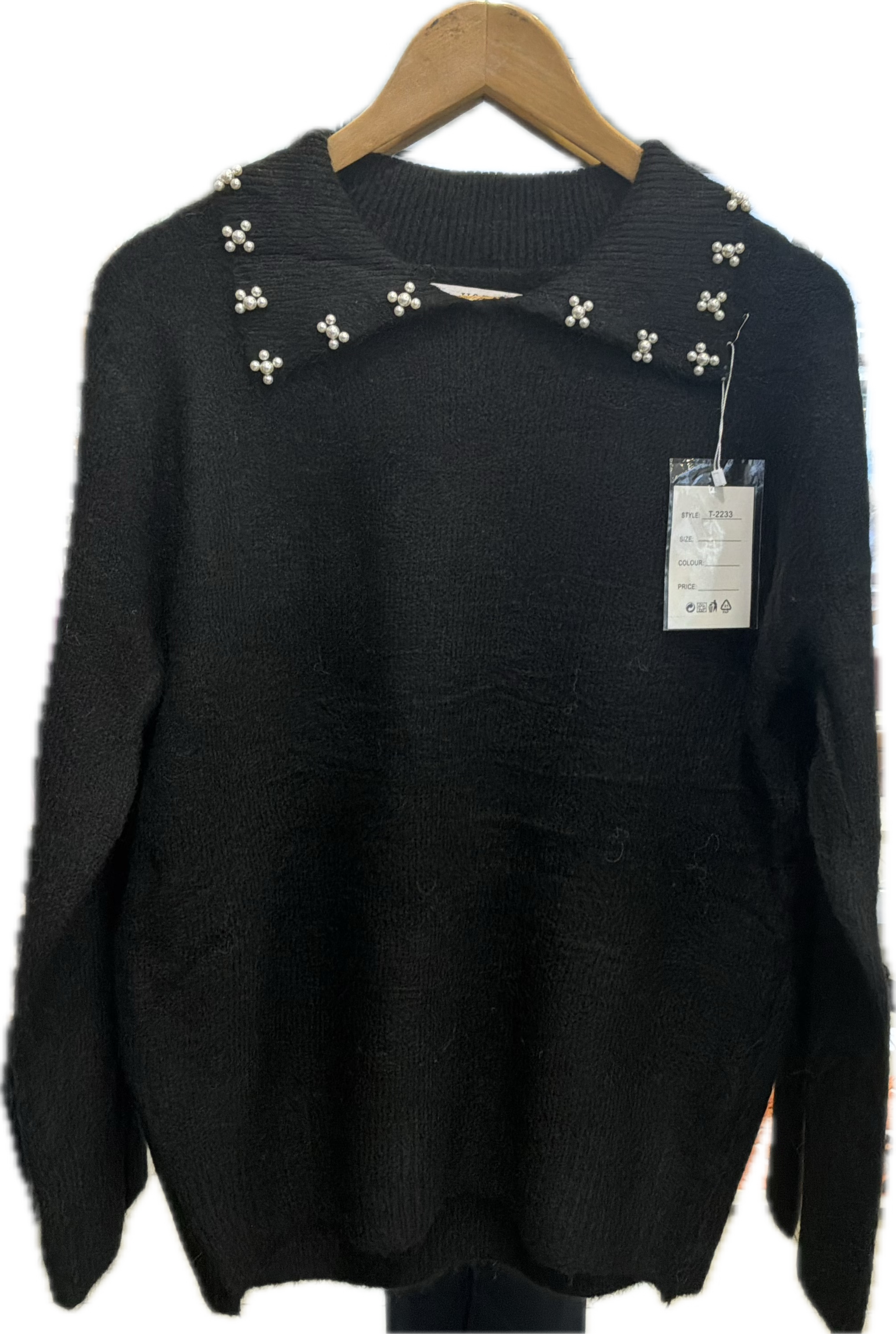 Y & D KNIT JUMPER WITH PEARLS 2233