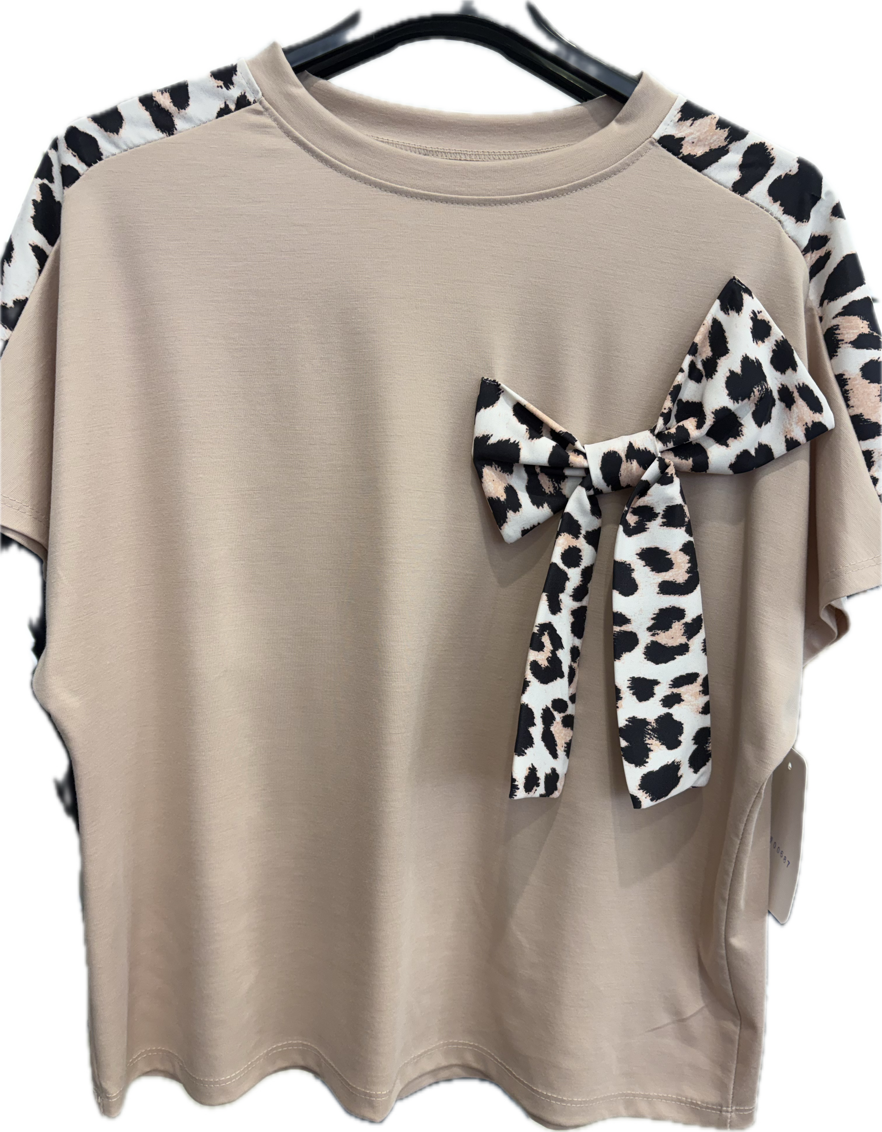 FORYMA LEOPARD BOW TIE TSHIRT 0687